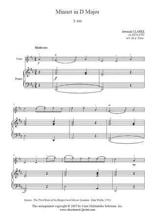 Minuet in D Major, T 460