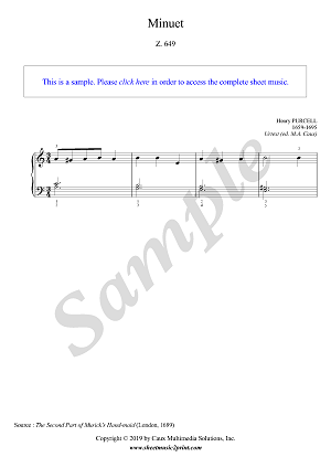 Minuet in A minor, Z. 649