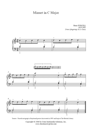 Minuet in C Major -- Urtext