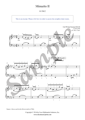Minuetto II in F minor, H 196/2