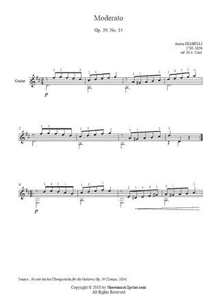 Moderato in D Major, Op. 39, No. 15