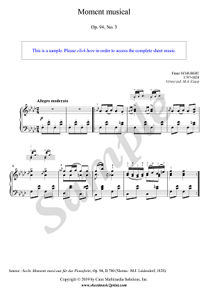 Moment musical No. 3 in F minor, D 780, Op. 94