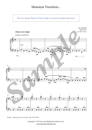 Monsieur Vieuxbois, Op. 103