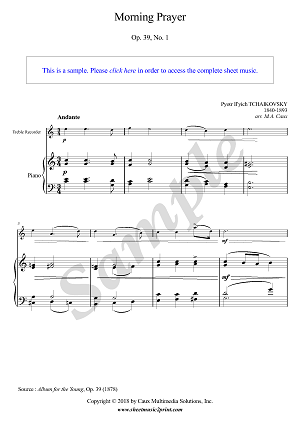 Morning Prayer, Op. 39, No. 1
