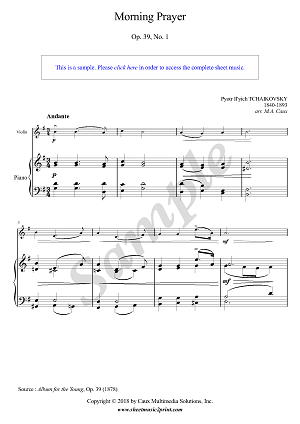 Morning Prayer, Op. 39, No. 1