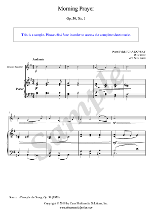 Morning Prayer, Op. 39, No. 1