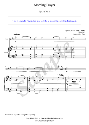 Morning Prayer, Op. 39, No. 1