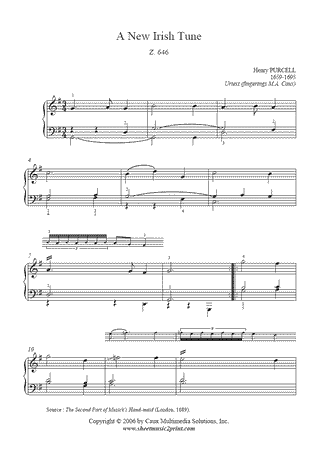 A New Irish Tune, Z. 646 -- Urtext