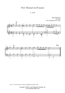 Purcell : New Minuet Z. T689