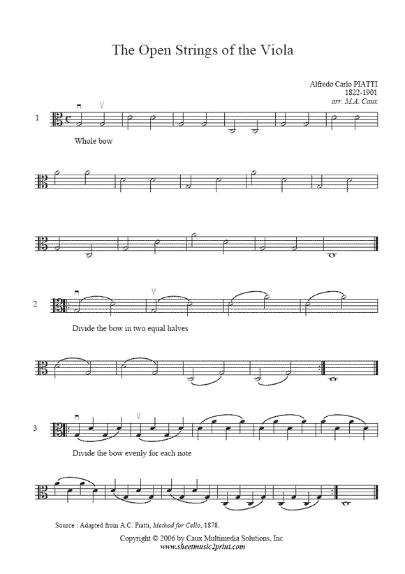 Piatti : Exercise on Open Strings - Viola