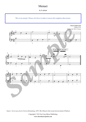 Menuet in A minor -- Urtext