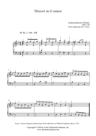 Menuet in G minor -- Urtext