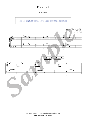 Passepied in C Major, HWV 559