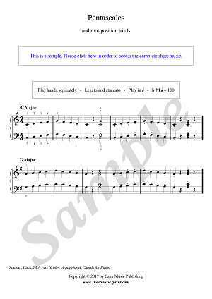 Pentascales and Root-Position Triads : C, G, D Major - A minor