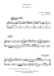 Bach : Polonaise BWV Anhang 117a