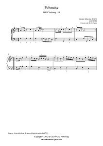 Bach : Polonaise BWV Anhang 119