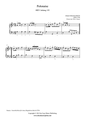 Polonaise in G minor, BWV Anhang 119 -- Urtext