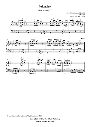Bach : Polonaise BWV Anhang 123