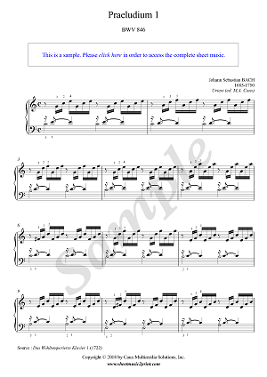 Prelude in C Major, BWV 846 -- Urtext