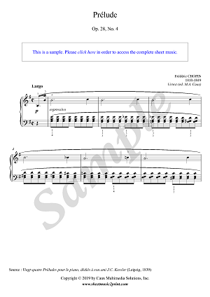 Prélude in E minor, Op. 28, No. 4, CT 169