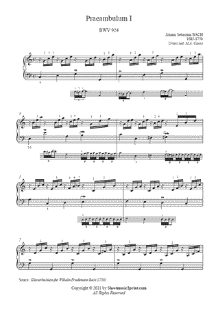 Prelude in C Major, BWV 924 -- Urtext