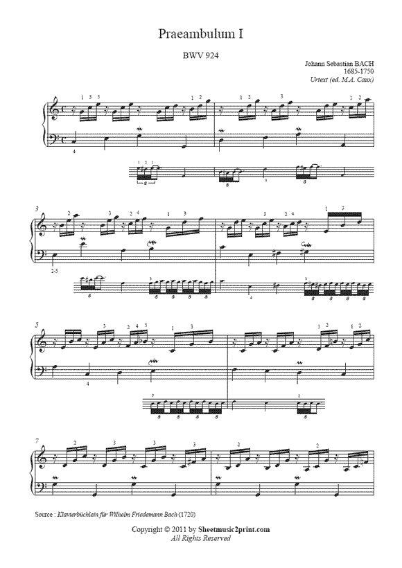Bach : Prelude BWV 924