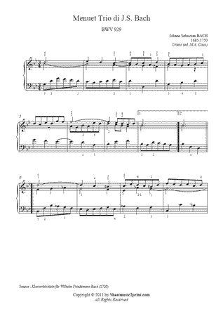 Prelude in G minor, BWV 929 -- Urtext