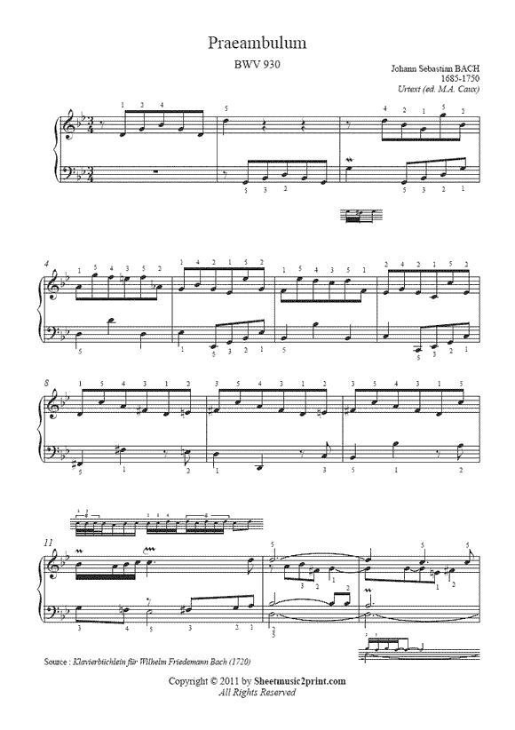 Bach : Prelude BWV 930