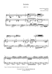 Bach : Prelude BWV 933