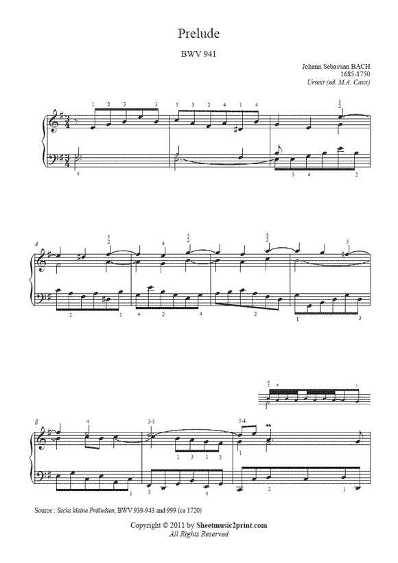 Bach : Prelude BWV 941