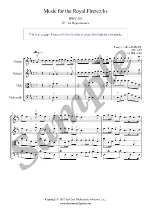Music for the Royal Fireworks, HWV 351 (4/5)