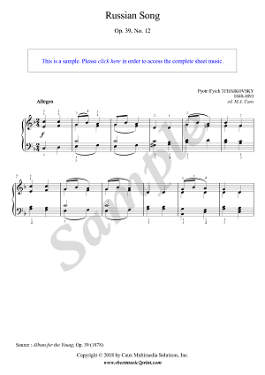 Russian Song, Op. 39, No. 12