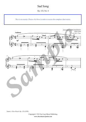 Sad Song, Op. 123, No. 4
