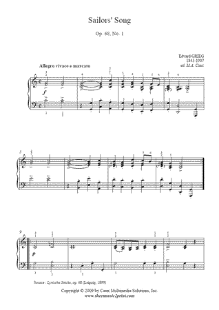 Sailors' Song, Op. 68, No. 1