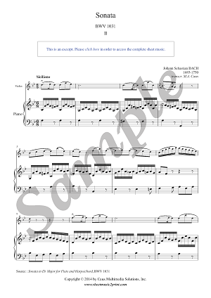 Bach : Siciliano BWV 1031 - Violin