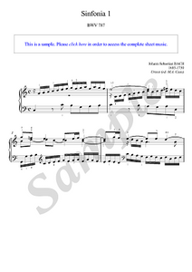 Bach : Sinfonia No. 1 in C Major, BWV 787 -- Urtext