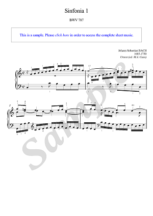 Sinfonia No. 1 in C Major, BWV 787 -- Urtext