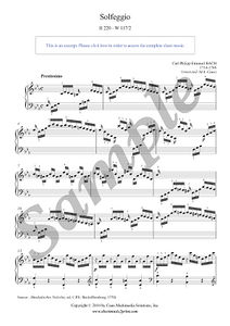 CPE Bach : Solfeggio H 220, W 117/2