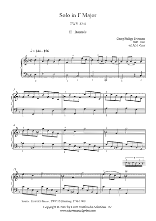 Solo in F Major, TWV 32:4 (II : Bourrée)
