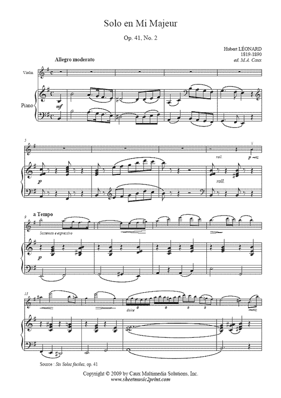 Leonard : Solo Op. 41, No. 2