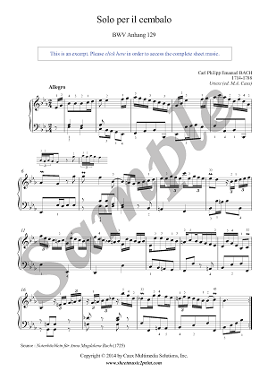 Solo per il cembalo, H 1, BWV Anhang 129