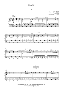 Camidge : Sonata No. 1 in G Major