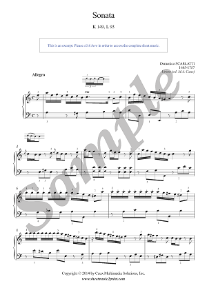 Sonata in A minor, K 149, L 93 -- Urtext