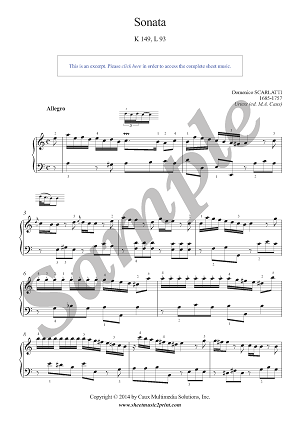 Scarlatti : Sonata K 149, L 93