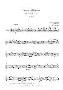 Vivaldi : Sonata RV 27, Op. 2, No. 1 (Giga)
