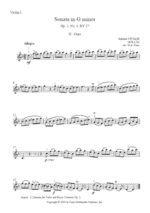 Vivaldi : Sonata RV 27, Op. 2, No. 1 (Giga) - Violin Duet
