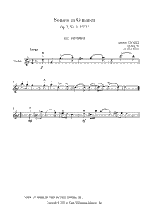Vivaldi : Sonata RV 27, Op. 2, No. 1 (Sarabanda)