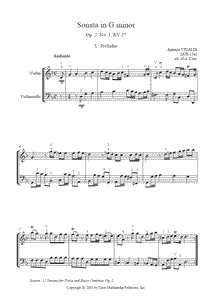 Vivaldi : Sonata RV 27, Op. 2, No. 1