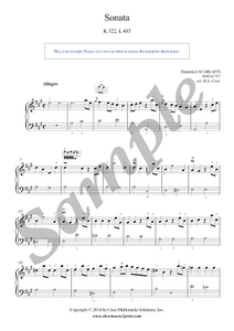 Scarlatti : Sonata K 322, L 483