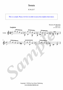 Scarlatti : Sonata K 34 - Guitar